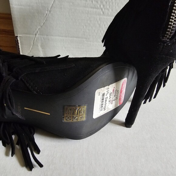 Dolce Vita Heels Womens 9 Gladiator Black‎ Leather Peep Toe Stiletto Casual - Picture 5 of 5